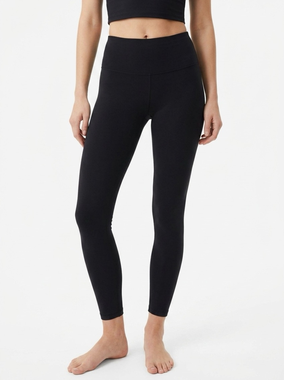 YOGALICIOUS | High-Rise Cropped Black Active Leggings Women’s Size Medium